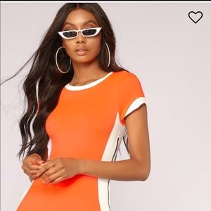 Orange Fashion Nova Moto Dress!